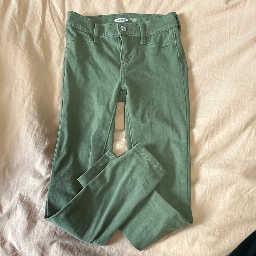 old navy ballerina green ribbed jeggings